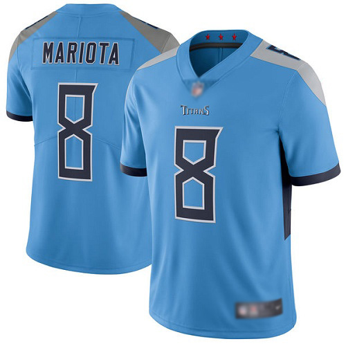 Tennessee Titans Limited Light Blue Men Marcus Mariota Alternate Jersey NFL Football 8 Vapor Untouchable